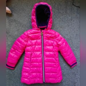 Fuchsia puffer coat for little girls